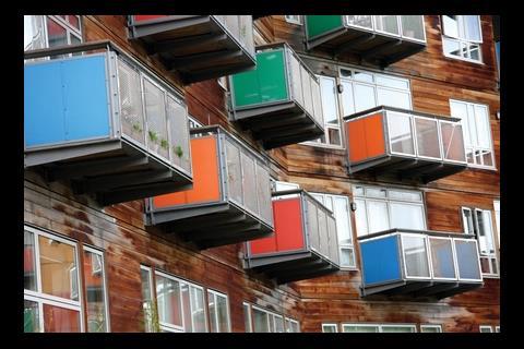 Bad examples: Aesthetics might drive the use of timber cladding but poor detailing can result in staining and uneven weathering. The Millennium Village in Greenwich